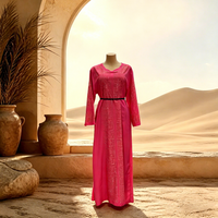Robe Abaya en satin imprimé floral pour femmes, grande taille, vintage, en polyester imitation soie, été, Moyen-Orient, Afrique, musulmane, avec foulard