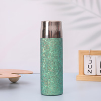 Portable 350/500ml Titane Fiole À Vide Thermos Large Bouche Conception Étanche Thermique Randonnée En Plein Air Camping Bouteille D'eau Chaude