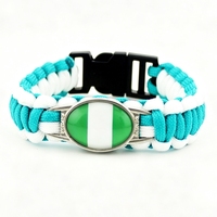 Bracelet en paracorde personnalisé avec le drapeau du Nigeria, bracelet de survie tissé pour les supporters de football et souvenir national