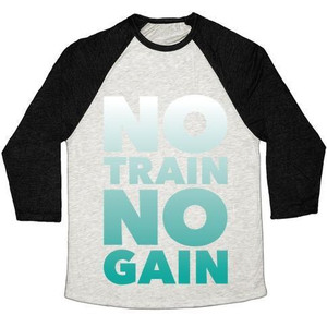Maglietta da baseball unisex Tri-Blend No Train No Gain - Product Image 5