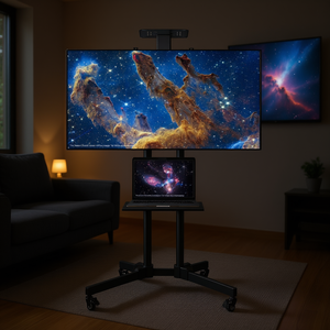 ขาตั้งทีวีเคลื่อนที่ปรับระดับได้ ขนาด 32-65 นิ้ว วัสดุเหล็ก รองรับ VESA 600x400 มม. พร้อมล้อ รุ่น D0100H794D2 - Product Image 2