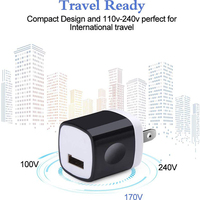 Pengisi daya dinding cepat Mini USB 1A, pengisi daya ponsel elektrik 5V/1A dengan perlindungan OTP untuk pengisian daya perjalanan Android