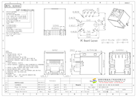 Connecteur RJ45 droit Soulin 180 degrés 8P8C à port unique avec contact en laiton et LED bicolore vert ambre pour montage sur circuit imprimé