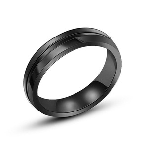 Men's Black Metal <b>Ring</b> SA1003 Simple Geometric Design Fashion Jewelry Gift Accessory - Product Image 1