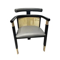Chaise de salle à manger en rotin tressé en bois massif de style vintage, fauteuil design, sur mesure pour hôtel, personnalisable, style Wabi-sabi
