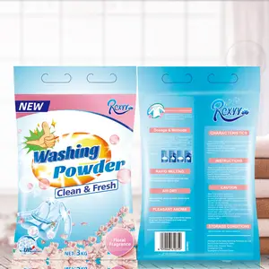 Pabrik baru tiba 1kg 3kg deterjen cuci baju bubuk untuk produk pembersih rumah tangga