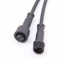 Câble 2464 22AWG de 31 cm/50 cm de longueur, connecteur pigtail étanche à 3 pôles noir pour électronique mâle/femelle
