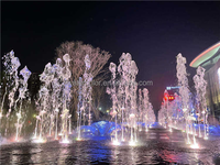 Fontaine d'eau sèche extérieure dynamique et colorée avec éclairage DMX et buses de pulvérisation