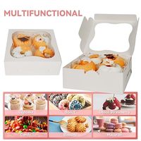 Boîte à gâteau carrée en carton kraft blanc personnalisée avec couvercle transparent et lamination brillante pour l'emballage de pâtisseries et de desserts