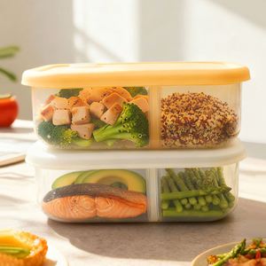 Boîte à lunch en silicone durable de qualité alimentaire, résistante à la chaleur, adaptée au micro-ondes, au lave-vaisselle et au four, pour les tout-petits et les enfants - Product Image 2