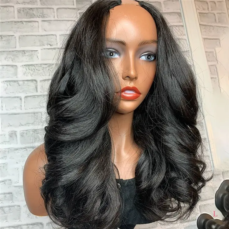 Natural Loose Wave U Part Brazilian 100% Human Hair Wigs For Black Women Wholesale Raw Indian Virgin Blend Wig Hair Extensions