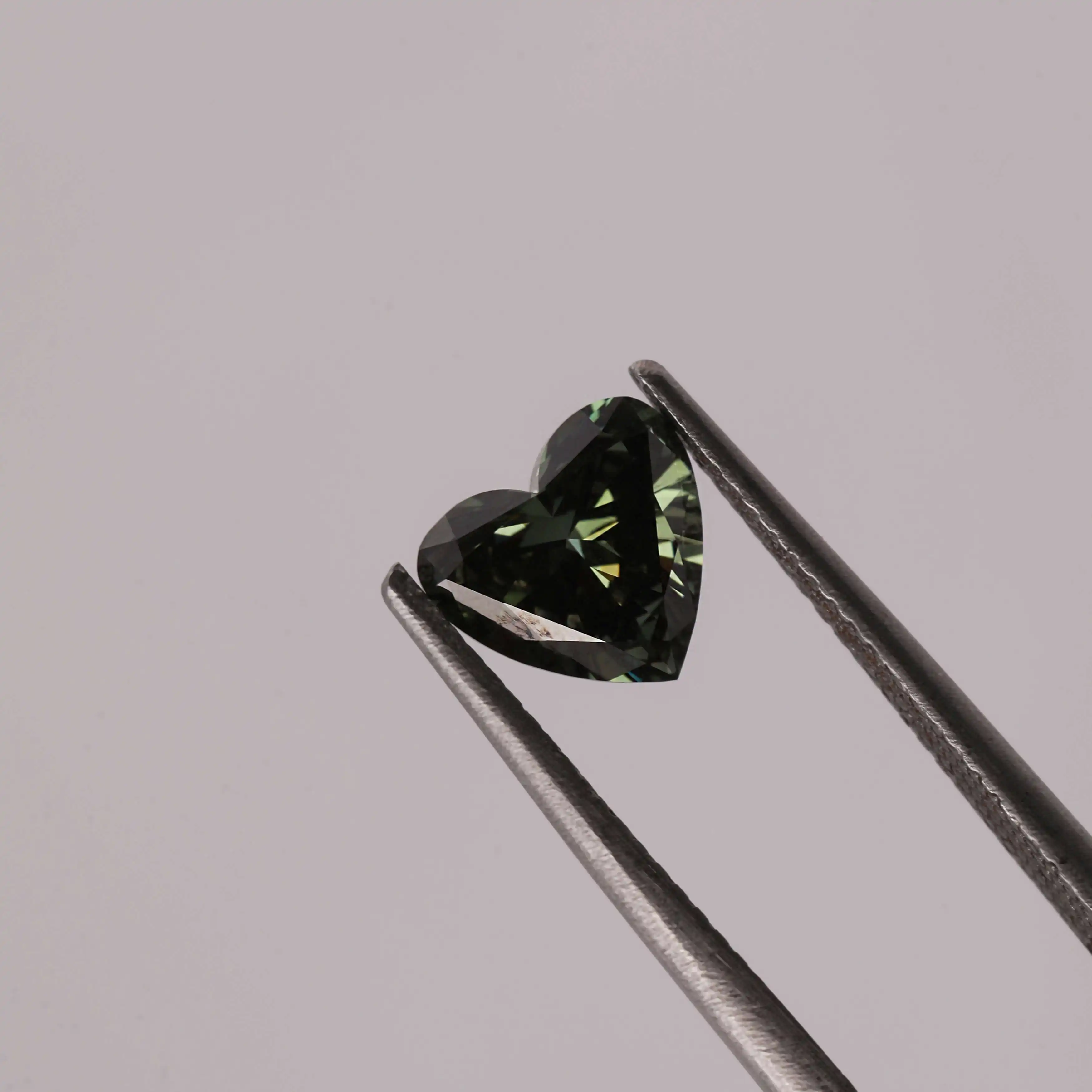 1.32 CT Heart Cut Green CVD Lab Diamond for Jewelry Conflict Free Diamond for Custom Engagement Ring
