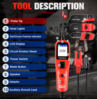 Outil de diagnostic du système électrique Autel PowerScan PS100, testeur de circuit automobile, sonde de puissance, outil de test de tension et de continuité pour voiture