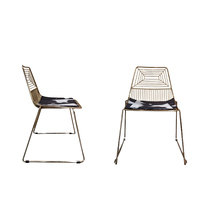Chaises de salle à manger modernes en treillis métallique Golden Bertoia pour appartement et hôtel avec fonction de refroidissement