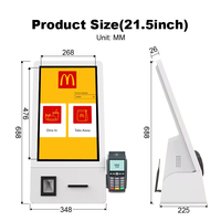 Quiosco de autopedido de mesa de 21,5 "LCD personalizado OEM Android 14 para cadenas de comida rápida Hotel restaurante cafetería comedor inteligente uso en interiores
