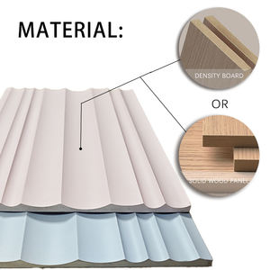 Panneaux muraux 3D de luxe en lattes rainurées, panneaux en <span class=keywords><strong>bois</strong></span> <span class=keywords><strong>massif</strong></span> ondulés uniques pour la décoration intérieure - Product Image 1