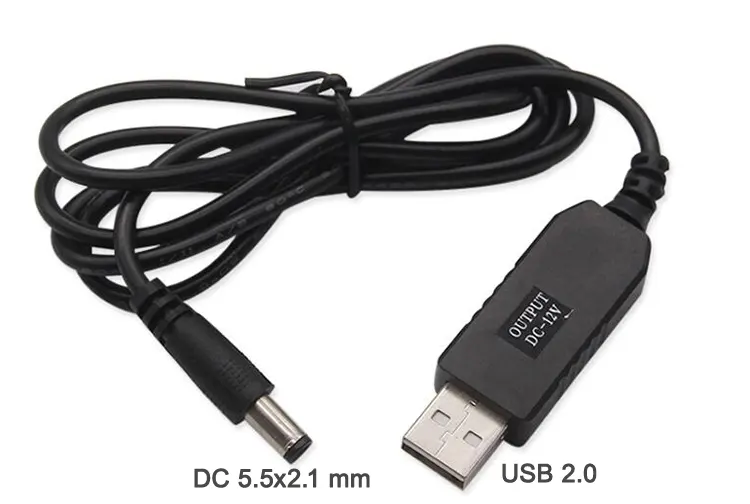 USB güç kablosu 12V 5V için 12V DC DC yükseltmeli dönüştürücü şarj 5V için 12V USB kablosu Fan için Wifi yönlendirici