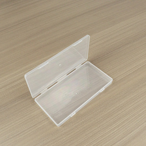 Rectangular Transparent Plastic Storage <b>Box</b> 16.5x8.5x1.6cm Double Buckle Cover Office Organizer Stationery Packaging - Product Image 3