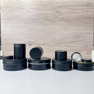 15ml 50ml 80ml 100ml Round Screw Lid Multi-specification Matte Black Aluminum Tin Cans for Hair Cream Tin Black Aluminum Can - Product Image 4