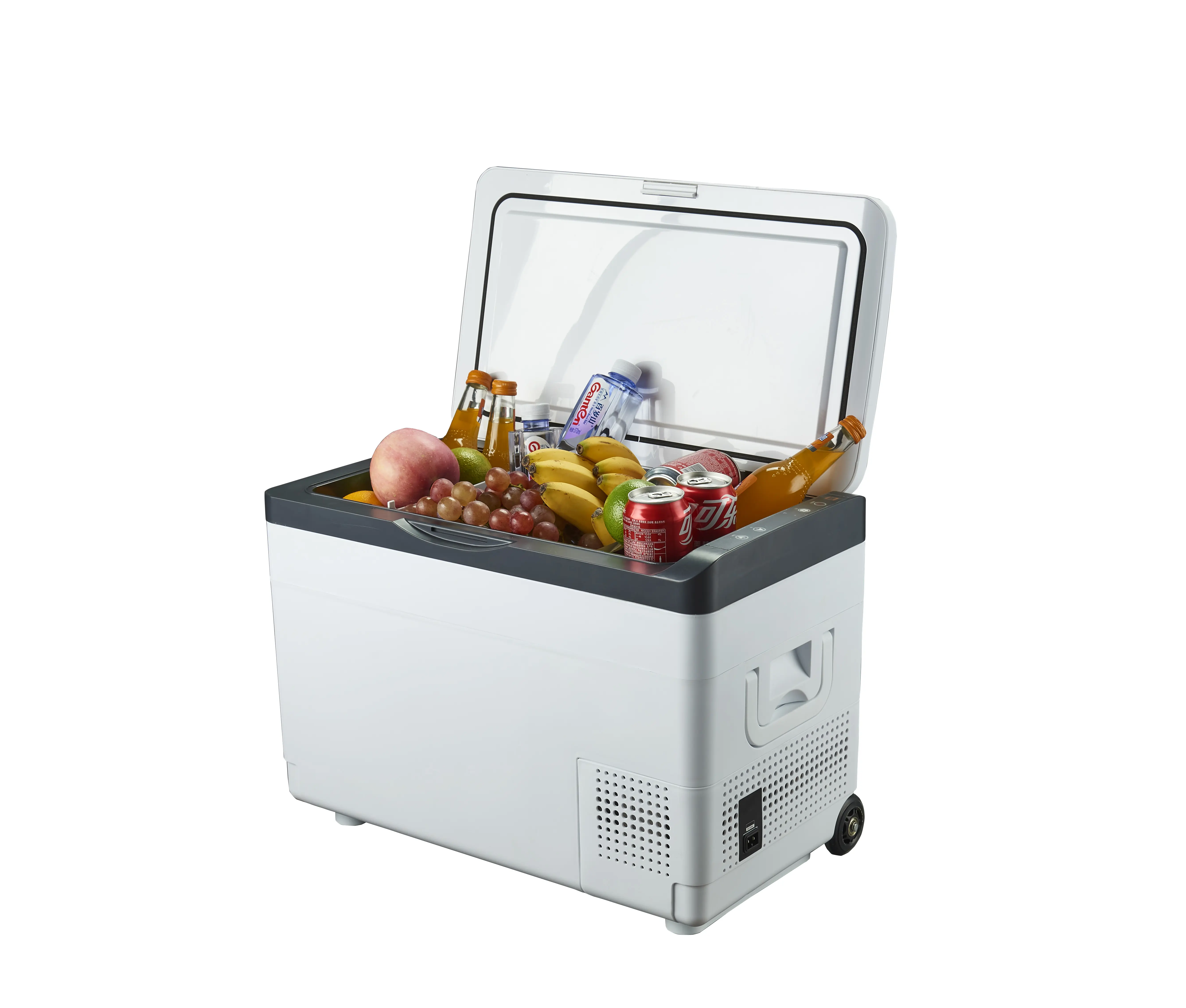 Tủ Lạnh Mini Bar AC 110-220V Và DC 12/24V Tủ Lạnh Di Động Cắm Trại Ngoài Trời Máy Nén Tủ Lạnh Xe Hơi Tủ Lạnh Có Bánh Xe