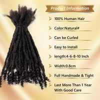Extensions de dreadlocks en cheveux humains brésiliens Remy, bouclés afro crépus, faits à la main, microlocks, Goddess Locs, 0,4 cm, 0,6 cm, longueur 8-30 pouces, haute qualité