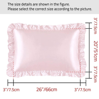 Taies d'oreiller en satin soyeux à volants, douces pour les cheveux et la peau, rose poudré, fermeture enveloppe standard, nouveau design