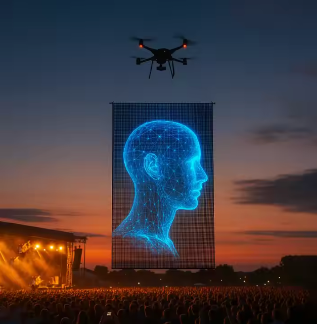 Flying Screen Drone Advertising Outdoor LED Flexible Waterproof RGBW for Night Show Light Display Event Concert Performance