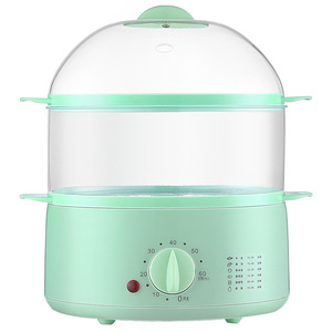 Cuiseur vapeur électrique Lingrui à trois étages, 6 L, couvercle transparent, fonction minuteur pour œufs durs, mini-cuiseur vapeur domestique - Product Image 3