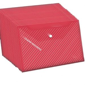 A4 Clear PP Leather <b>Document</b> Bag With Snap Button Closure Office/School <b>Box</b> File Wallet With School Use Pattern - Product Image 1