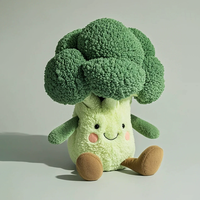 Peluche personnalisée en forme de brocoli de dessin animé, animaux en peluche végétaux, mascotte avec logo personnalisé, rembourrage en coton PP