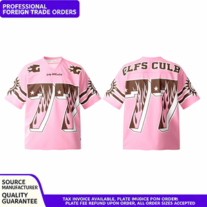 Custom Men's V-Neck Short Sleeve Sublimation Printed Sporty Jersey T-<b>Shirt</b> With <b>Flame</b> Pattern Regular Fit - Product Image 1
