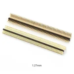 Conector de cabezal de PIN de inmersión de doble fila de ángulo recto 1,27 2-80 pines cabezal de PIN de 1,27mm