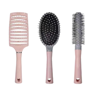 Yunli Women's Anti-Static Waterproof 3PCS Nylon Curly Hairbrush <b>Scalp</b> <b>Massage</b> Detangler Logo Oval Shape 3-in-1 Salon-Grade - Product Image 2