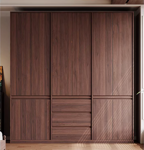 Armoire en bois de style <span class=keywords><strong>mi</strong></span>-siècle pour chambre à coucher, armoire de rangement pleine <span class=keywords><strong>hauteur</strong></span> avec structure squelettique, placard en chêne sur mesure - Product Image 2