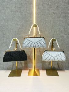 New Style Celebrity Pearl Fashion Evening Bag for Style Rhinestone <b>Handbag</b> Cheongsam Light Luxury Chain Polyester Tanjing - Product Image 4