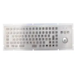 Teclado de metal Braille de aço inoxidável painel retroiluminado com mouse Trackball