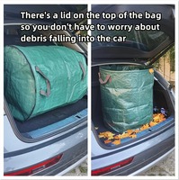 Bolsa Grande Impermeable para Hojas de Jardín con Tapa, Recolector de Residuos de Jardín Resistente a Salpicaduras, Fácil de Limpiar y Reutilizable para Desechos de Césped