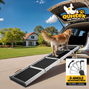 Rampa <span class=keywords><strong>Plegable</strong></span> para Perros de Aluminio de Grado Aeronáutico de 71 Pulgadas, 330 Libras, 5 Ángulos Ajustables, Antideslizante, para SUV, Camioneta y Automóvil - Product Image 1