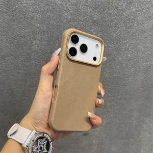 Vendedor caliente Funda de teléfono magnética de cuero de gamuza para iPhone 17 12 13 Pro Max 14 15 16 Plus Marco de cámara de metal Cubierta dura a prueba de golpes - Product Image 3