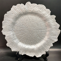 Vente en gros d'usine assiette plastique sous-assiette de chargeur de Grain de bois de noël assiette de mariage