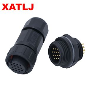 XATLJ M19 serisi 2 3 4 5 6 7 8 2 + 3 2 + 4 çekirdek erkek kadın popo hızlı kilit su geçirmez konnektör CE UL94V-0 25A - Product Image 1