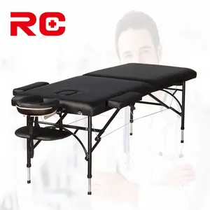 Hot Sale Adjustable Portable Aluminum 3 Section Folding Massage Table For SPA