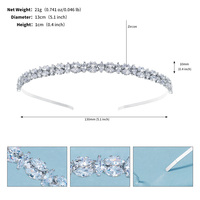 Serre-tête de mariée élégant en zircon pour femme, accessoire capillaire étincelant pour mariages et banquets
