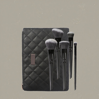 Ensemble de 12 pinceaux de maquillage professionnels de luxe, haute qualité, avec logo personnalisé, pour poudre, fard à paupières, gloss, correcteur et baume à lèvres, format voyage