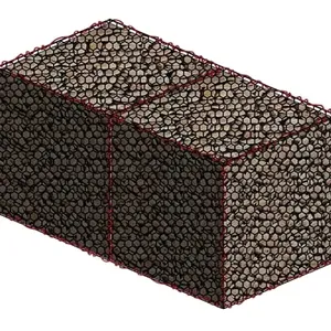 Sıcak satış 2x1x1m gabion kutusu istinat duvar altıgen gabion sepeti demir tel örgü için altıgen gabion sepet duvar