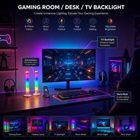 Lámpara de Esquina Inteligente RGBIC LED con Control por Aplicación Tuya WiFi y Sincronización Musical para Iluminación Ambiental en Salas de Juego