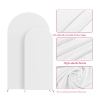 Ensemble de 3 housses pour arche de mariage en spandex, housses ajustées pour support d'arche, housses de fond d'arche ronde pour décoration de mariage et d'anniversaire