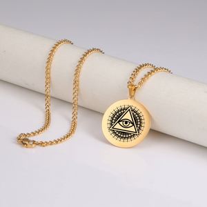 Collana con Ciondolo Occhio Onniveggente, Gioiello dell'Occhio della Provvidenza in Acciaio Inossidabile, Gioielleria Religiosa - Product Image 5