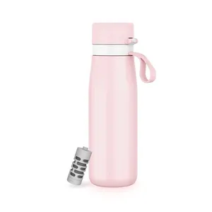 Botella de agua aislada de acero inoxidable, filtro de agua del grifo sin BPA, transforma el agua del grifo en un sabor saludable