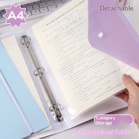 Carpeta Simple A4 de Polipropileno con Hojas Sueltas, Bolsillos Adhesivos Integrados, Multiagujeros, para Documentos de Oficina, Estudiantes y Negocios